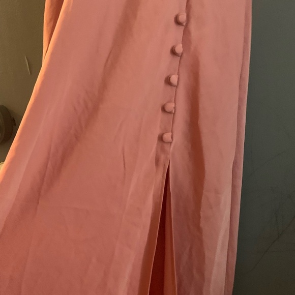 Zara Pink Maxi Dress with Slit satin effect - Picture 3 of 6